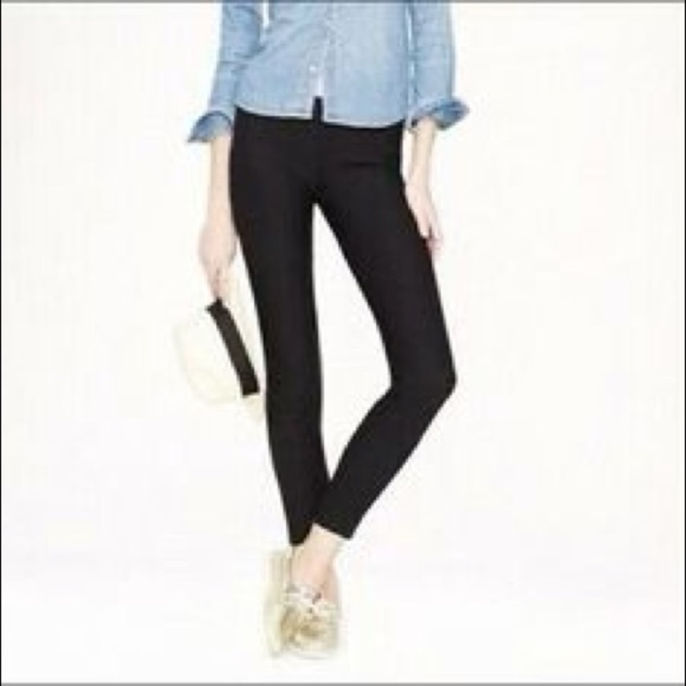 J. Crew Minnie Full Length Pants, 2P, Bi-Stretch Wool, Black